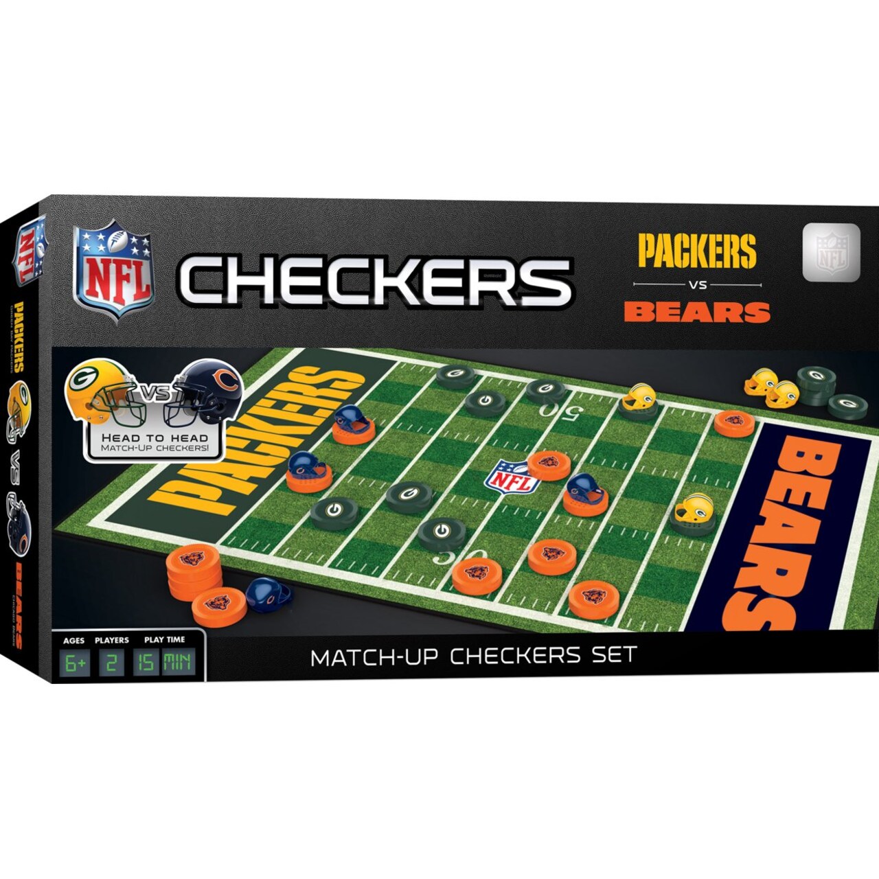 Masterpieces Officially licensed NFL League-NFL Checkers Board Game for Families and Kids ages 6 and Up